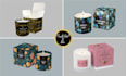 design luxury candle label with logo and box