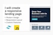 design a landing page using tailwind, bootstrap and js