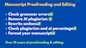do manuscript proofreading and copy editing