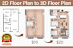 make 2d to 3d floor plan in a short time