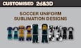 create print pattern soccer uniform design and 3d mockups