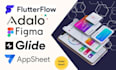design figma flutterflow appsheet adalo glide mobile app UI UX flutterflow