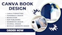 do editable canva book design, workbook journal design for kdp publishing, ppt
