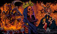 draw metal cover album,t shirt and heavy metal illustration dark art