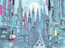 create science fiction city, cyberpunk art