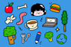 create hand drawn cute doodles illustration