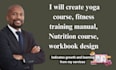 create yoga course, fitness training manual, nutrition course, workbook design