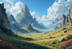 anime background graphics novel and environment  art