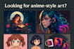 create cute anime or cartoon style illustrations