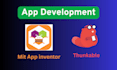 build app in mit app inventor and thunkable