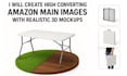 create amazon main images with realistic 3d mockups