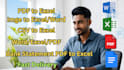 convert pdf to excel, scan file to excel, csv to excel, pdf to word