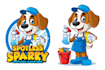 design spotless sparky character logo