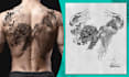 design a custom realistic tattoo portrait, sleeve, black , grey