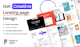 design a clean, modern, and professional landing page UI UX in figma