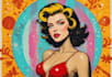 draw a retro pop art roy lichtenstein style