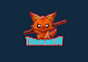 design up coming gamer thunder meow logo
