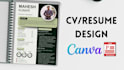 make professional CV, infographic resume, cover letter design on canva