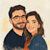 draw disney couple portrait illustration