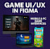 game ui ux design, game art, 2d game assets, hud, figma, mobile game, ui ux