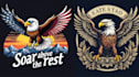 make retro t shirt bird eagle logo