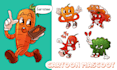 draw creative retro mascot cartoon character