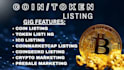 do approval token listing, coin listing,on coinmarketcap, coingecko, ico listing