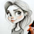 draw a group caricature with custom background