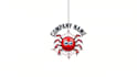 do spider hanging on the web mascot logo design