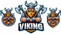 do wonderful viking set with axes amd shield mascot logo