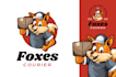 do fox cheetah courier service mascot logo design