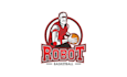 design perfect classic robot basketball logo