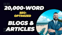 write 30 SEO blog posts monthly as a native english speaker