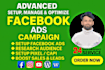 setup facebook ads campaign for best sales and fb ads management