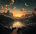draw fantasy background and landscape
