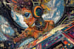 create high quality space art and futuristic space scenes