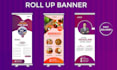do roll up banner, retractable, sign billboard design