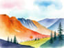 draw a watercolor landscape illustration