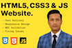 build a responsive website using HTML, CSS, and javascript