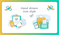 create custom hand drawn icons and illustrations