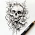 create black and white flash tattoo design