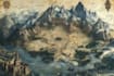 illustrate medieval fantasy and sci fi map