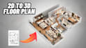 redraw and design 2d to 3d floor plan quickly