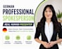 create a professional spokesperson video in german