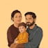 minimalistic vector portrait for your family