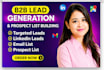 b2b lead generation, email list building, linkedin lead generation, data entry