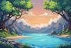 create 2d game concept art background and environment