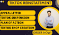 do tiktok shop reinstatement to remove tikotk shop violation with appeal letter