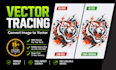 convert image to vector, manual vector tracing and editable vector