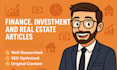 write finance, investment and real estate SEO content articles
